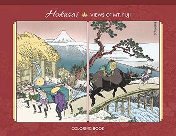 portada Hokusai 100 Views of mt Fuji Adult Colouring Book (en Inglés)
