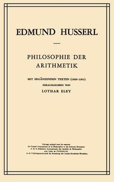 portada Philosophie Der Arithmetik: Mit Ergänzenden Texten (1890-1901)