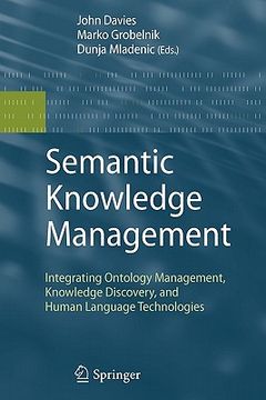 portada semantic knowledge management: integrating ontology management, knowledge discovery, and human language technologies (en Inglés)