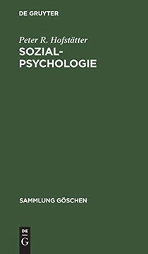 portada Sozialpsychologie (Sammlung gã Â¶Schen, 104/104A) (German Edition) [Hardcover ] 
