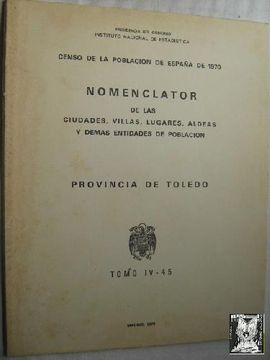 portada Nomenclator de la Provincia de Toledo