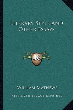 portada literary style and other essays (en Inglés)