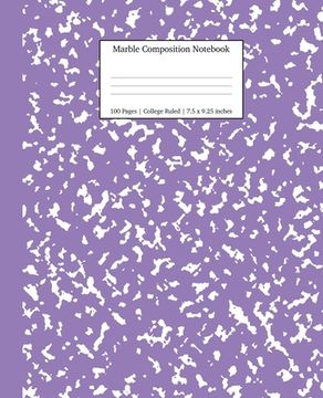 portada Marble Composition Notebook College Ruled: Lavender Marble Notebooks, School Supplies, Notebooks for School (en Inglés)