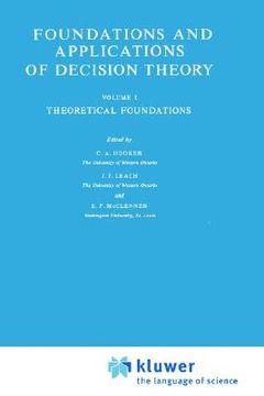 portada foundations and applications of decision theory: volume i theoretical foundations (en Inglés)