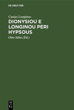 portada Dionysiou e Longinou Peri Hypsous (in Latin)