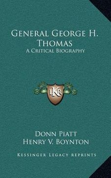 portada general george h. thomas: a critical biography (en Inglés)