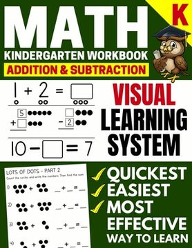 portada Math Kindergarten Workbook: Addition and Subtraction, Numbers 1-20, Activity Book with Questions, Puzzles, Tests with (Grade K Math Workbook) (in English)