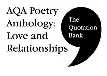 portada The Quotation Bank: Aqa Poetry Anthology - Love and Relationships Gcse Revision and Study Guide for English Literature 9-1 (in English)