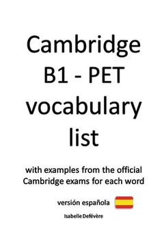 portada Cambridge B1 - PET vocabulary list (versión española) (in English)