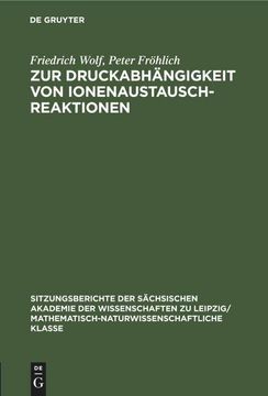 portada Zur Druckabhängigkeit von Ionenaustauschreaktionen (in German)