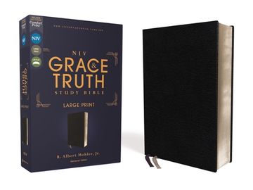 portada The Grace and Truth Study Bible: New International Version, Black European Bonded Leather, red Letter, Comfort Print 