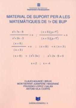 portada Material de Suport per a les Matemàtiques de 1r. De bup (in Catalá)