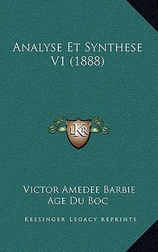 portada Analyse Et Synthese V1 (1888) (en Francés)