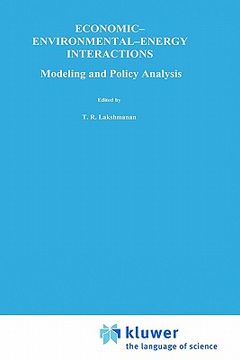 portada economic environmental energy interactions: modeling and policy analysis (en Inglés)