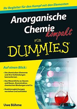 portada Anorganische Chemie Kompakt für Dummies (Fur Dummies) (en Alemán)