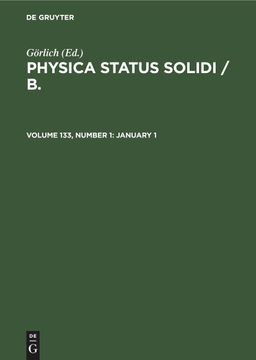 portada Physica Status Solidi / b. , Volume 133, Number 1, January 1 (en Inglés)
