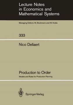 portada production to order: models and rules for production planning (en Inglés)