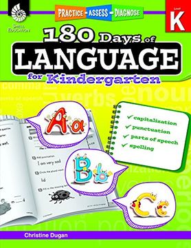 portada 180 Days of Language for Kindergarten (180 Days of Practice) (en Inglés)