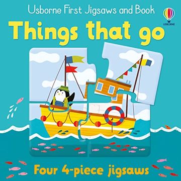 portada Usborne First Jigsaws and Book: Things That go (en Inglés)