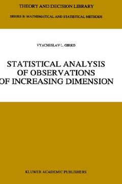 portada statistical analysis of observations of increasing dimension