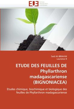 portada Etude Des Feuilles de Phyllarthron Madagascariense (Bignoniacea)