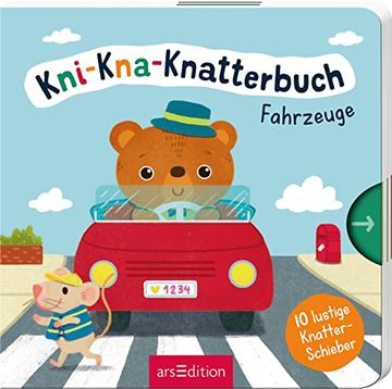 portada Kni-Kna-Knatterbuch - Fahrzeuge: Mit 10 Lustigen Knatter-Schiebern | Hochwertiges Pappbilderbuch mit Spannenden Schiebern und Mechanischem Sound für Kinder ab 12 Monaten (in German)