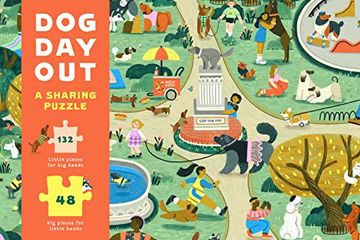 portada Laurence King Publishing dog day out 180-Piece Jigsaw Puzzle – a Sharing Puzzle for Kids and Grown-Ups – 48 big Pieces for Little Hands and 132 Little Pieces for big Hands – Family Activity