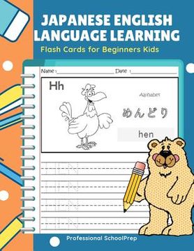 portada Japanese English Language Learning Flash Cards for Beginners Kids: Easy and Fun Practice Reading, Tracing, Coloring and Writing Basic Vocabulary Words (en Inglés)