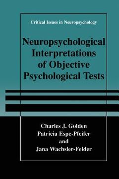 portada Neuropsychological Interpretation of Objective Psychological Tests (in English)