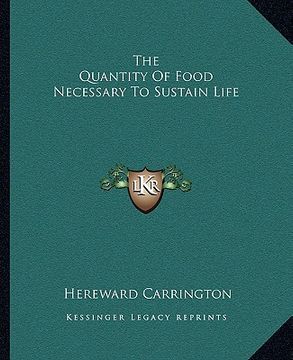 portada the quantity of food necessary to sustain life