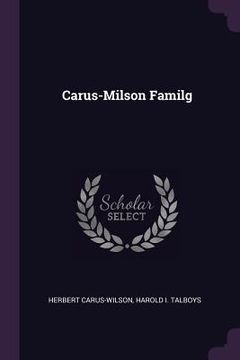 portada Carus-Milson Familg (en Inglés)