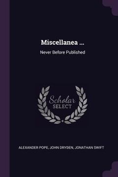 portada Miscellanea ...: Never Before Published (en Inglés)