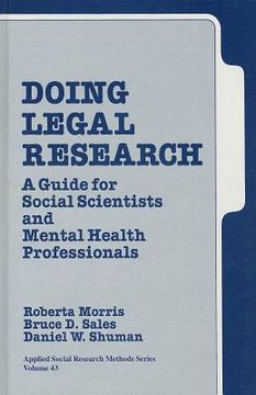 portada doing legal research: a guide for social scientists and mental health professionals (in English)