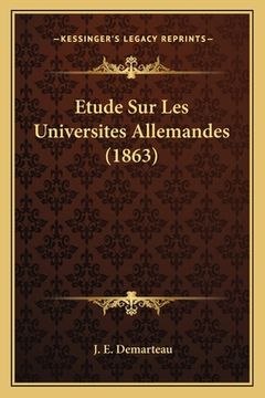portada Etude Sur Les Universites Allemandes (1863) (in French)