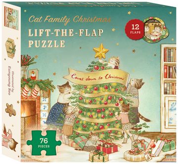 portada Cat Family Christmas Lift-The-Flap Puzzle (en Inglés)