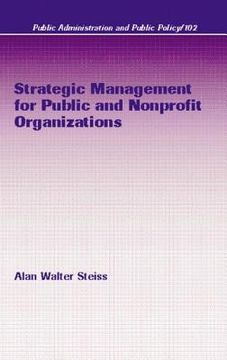 portada strategic management for public and nonprofit organizations (en Inglés)