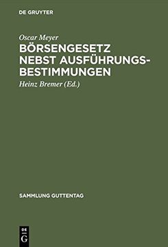 portada Boersengesetz Nebst Ausfuhrungsbestimmungen (Sammlung Guttentag)