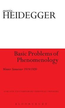 portada basic problems of phenomenology: winter semester 1919/1920 (en Inglés)