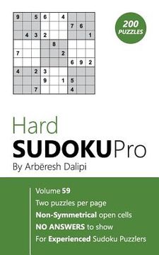 portada Hard Sudoku Pro: Book for Experienced Puzzlers (200 puzzles) Vol. 59 (en Inglés)