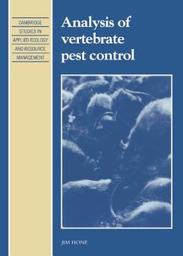 portada Analysis of Vertebrate Pest Control Hardback (Cambridge Studies in Applied Ecology and Resource Management) (in English)