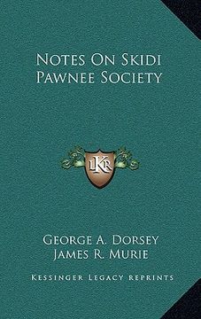 portada notes on skidi pawnee society (en Inglés)