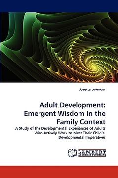 portada adult development: emergent wisdom in the family context (en Inglés)