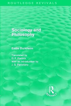 portada sociology and philosophy (routledge revivals) (in English)