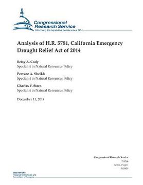 portada Analysis of H.R. 5781, California Emergency Drought Relief Act of 2014