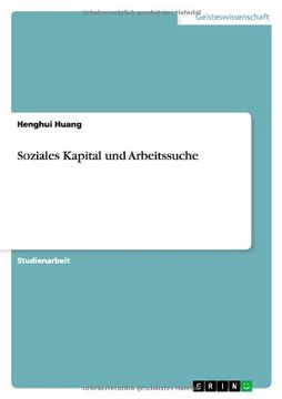 portada Soziales Kapital Und Arbeitssuche