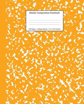 portada Marble Composition Notebook College Ruled: Orange Marble Notebooks, School Supplies, Notebooks for School (en Inglés)