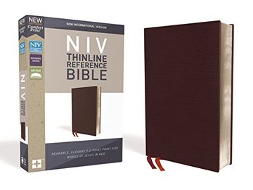 portada Niv, Thinline Reference Bible, Bonded Leather, Burgundy, red Letter Edition, Comfort Print (in English)