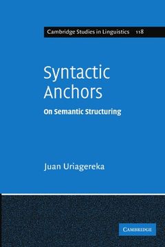 portada Syntactic Anchors Paperback (Cambridge Studies in Linguistics) (in English)