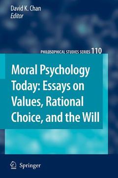 portada moral psychology today: essays on values, rational choice, and the will (in English)
