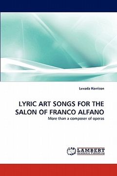 portada lyric art songs for the salon of franco alfano (en Inglés)